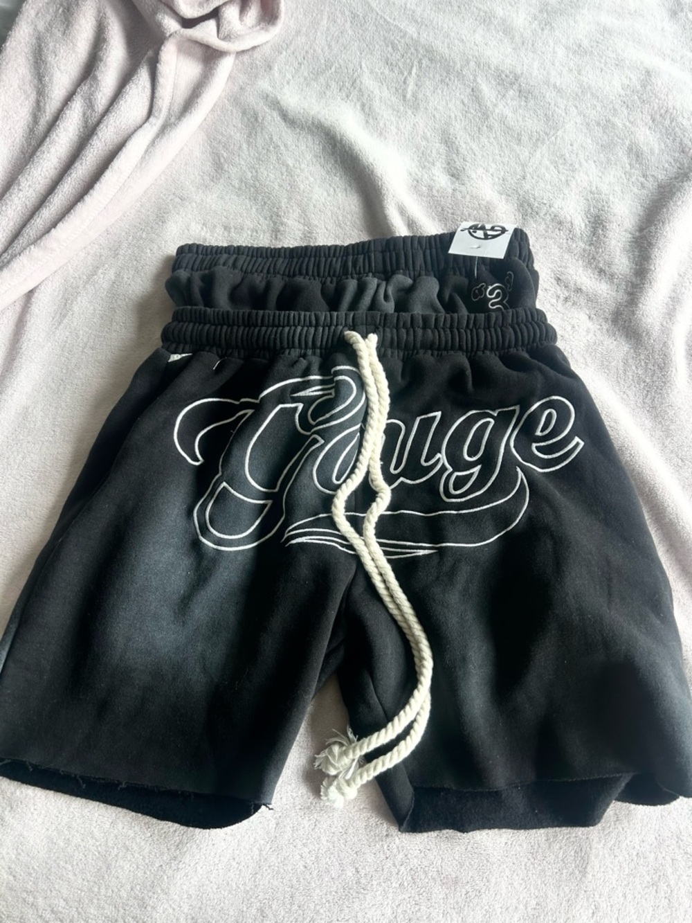 Black Men's Graphic Drawstring Shorts